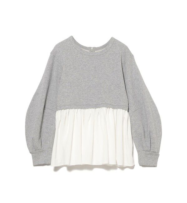 Ray BEAMS 「ギャザー キリカエ スウェット クルーネック トップス」|スウェット・ジャージ|