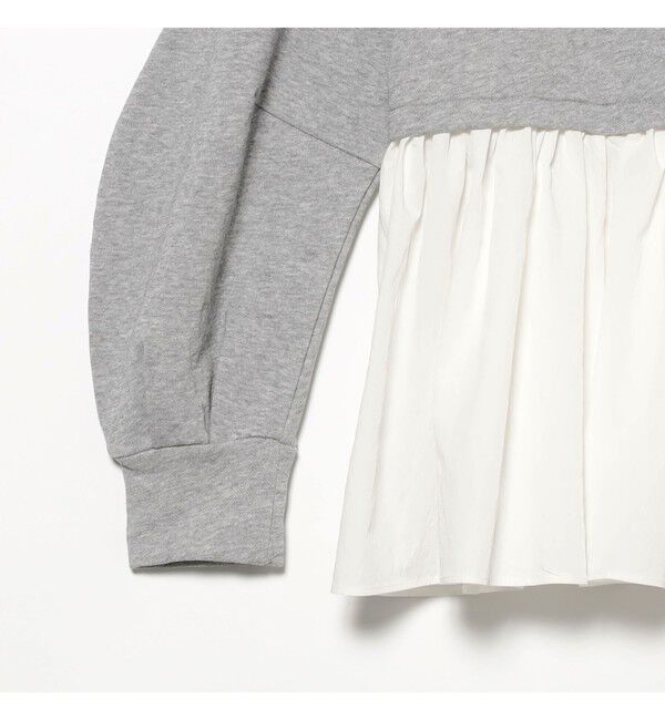 Ray BEAMS 「ギャザー キリカエ スウェット クルーネック トップス」|スウェット・ジャージ|