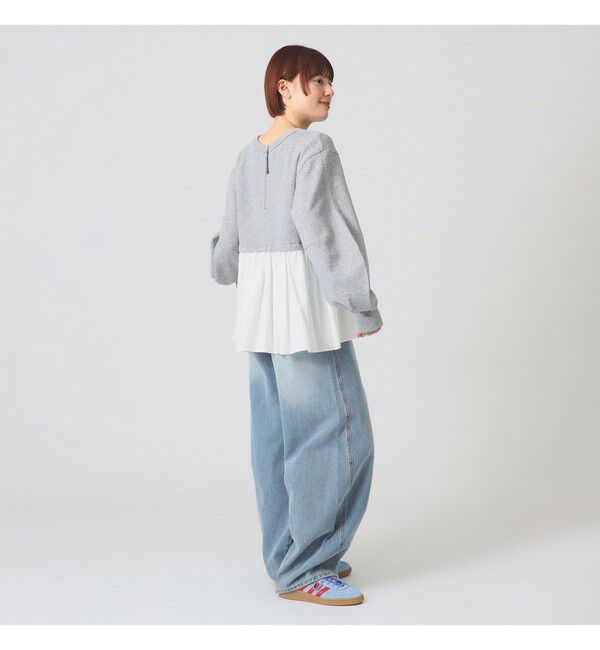 Ray BEAMS 「ギャザー キリカエ スウェット クルーネック トップス」|スウェット・ジャージ|