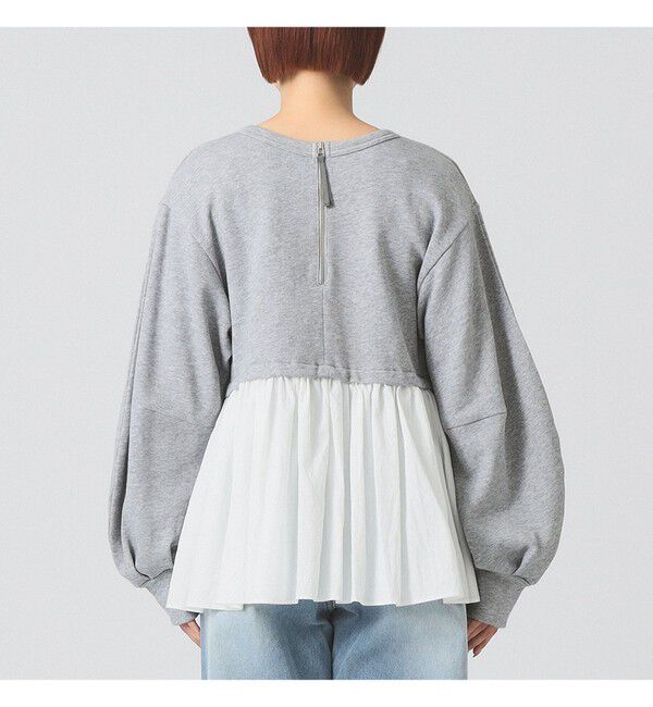 Ray BEAMS 「ギャザー キリカエ スウェット クルーネック トップス」|スウェット・ジャージ|