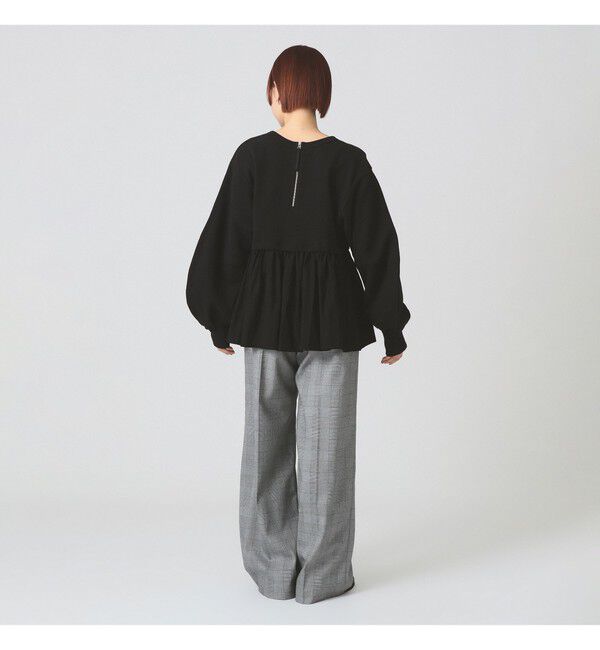 Ray BEAMS 「ギャザー キリカエ スウェット クルーネック トップス」|スウェット・ジャージ|