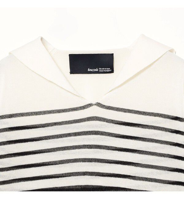 Ray BEAMS 「boussole / Sheer Border Sailor Collar Pullover」|ニット・セーター|
