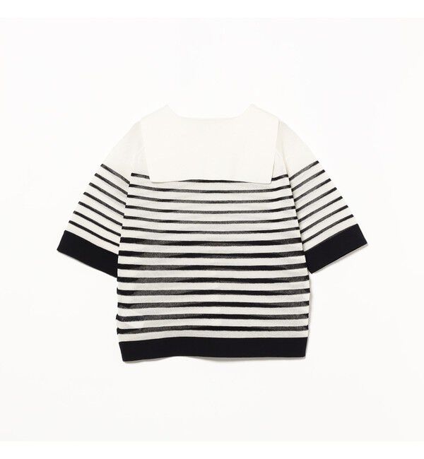 Ray BEAMS 「boussole / Sheer Border Sailor Collar Pullover」|ニット・セーター|