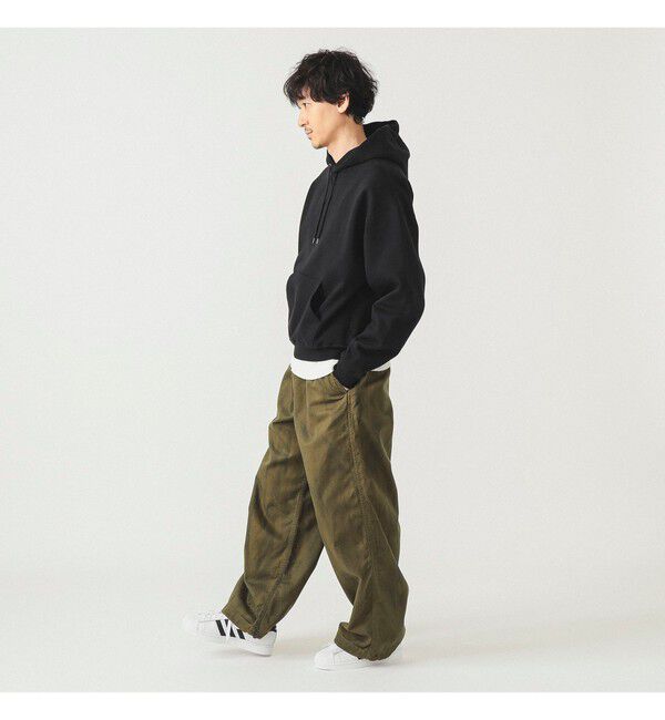 BEAMS「ワイドショートフィット ウィンドストップ スウェットフーディー」|スウェット・ジャージ|