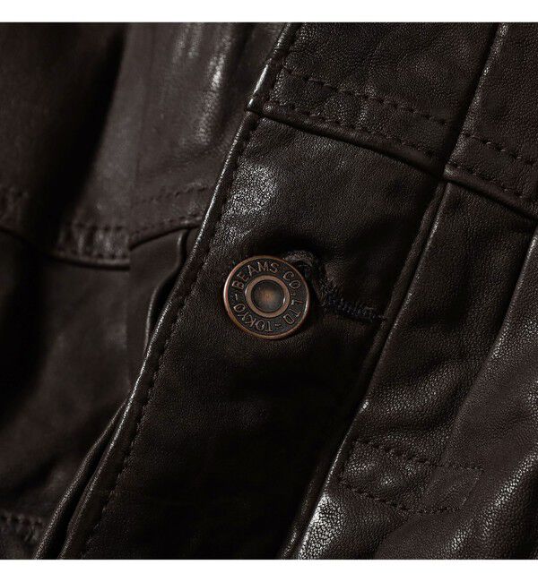 BEAMS「シープレザー ショート ジャケット」|ブルゾン・スタジャン|