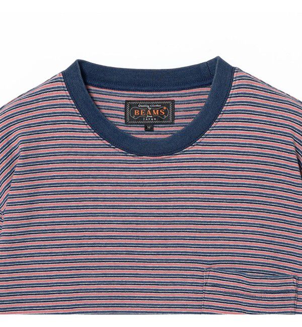 BEAMS PLUS「Pocket Tee Indigo Stripe」|Tシャツ・カットソー|