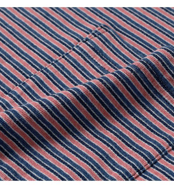 BEAMS PLUS「Pocket Tee Indigo Stripe」|Tシャツ・カットソー|