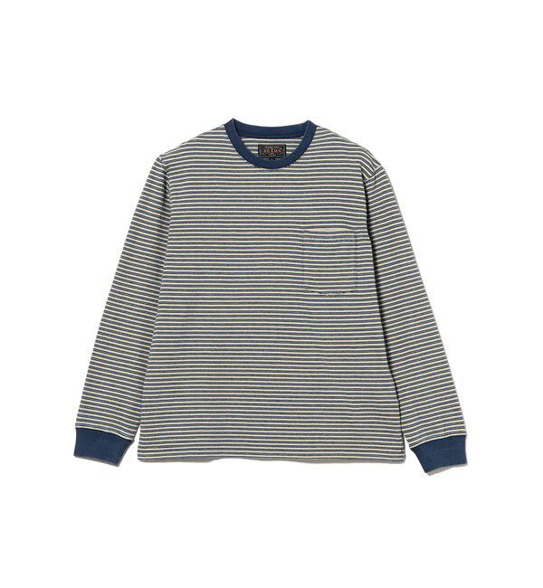 BEAMS PLUS「Pocket Tee Indigo Stripe」|Tシャツ・カットソー|