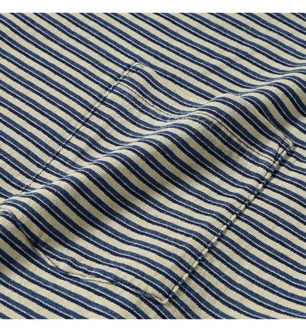 BEAMS PLUS「Pocket Tee Indigo Stripe」|Tシャツ・カットソー|