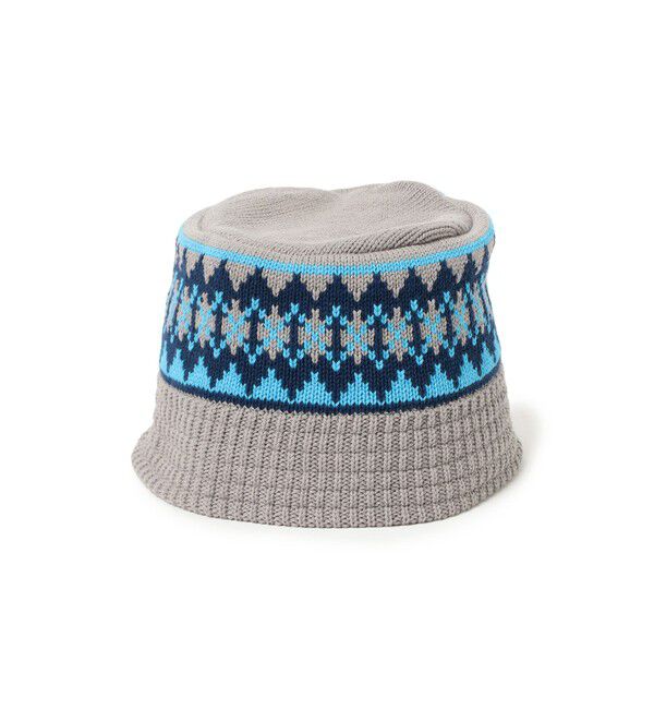 BEAMS「ダイア ジャカード ニット バケットハット」|キャップ・キャスケット|GREY