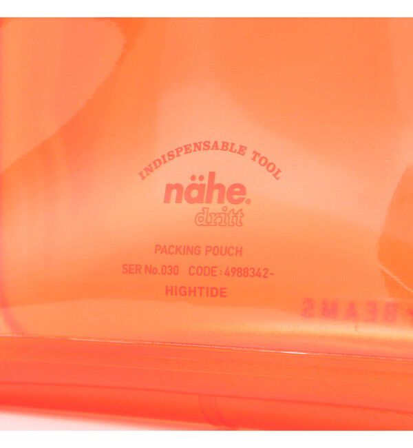 BEAMS「nahe(R) / パッキングポーチ S クリア オレンジ」|ステーショナリー|