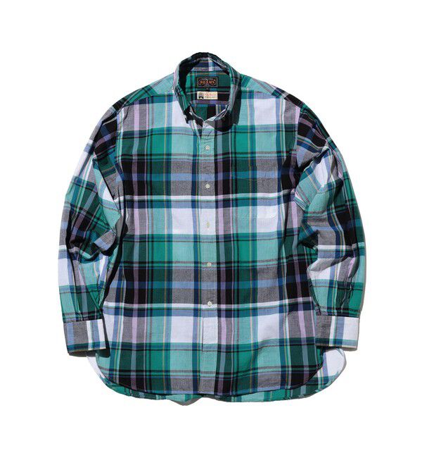 BEAMS PLUS「B.D. Classic-fit Madras」|シャツ・ブラウス|GREEN