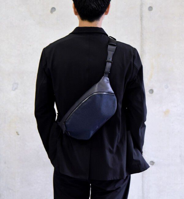 SHIPS「SHIPS: シュリンクレザー &times; ファブリック コンビ ウエスト バッグ (ボディバッグ)」|ショルダー・メッセンジャー|