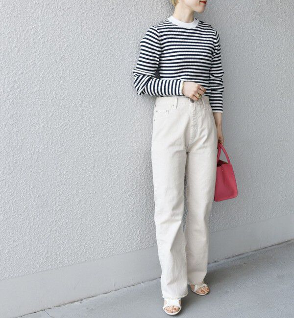 SHIPS any「SHIPS any:〈ウォッシャブル〉オーガニック ツイル フレア パンツ」|デニム|