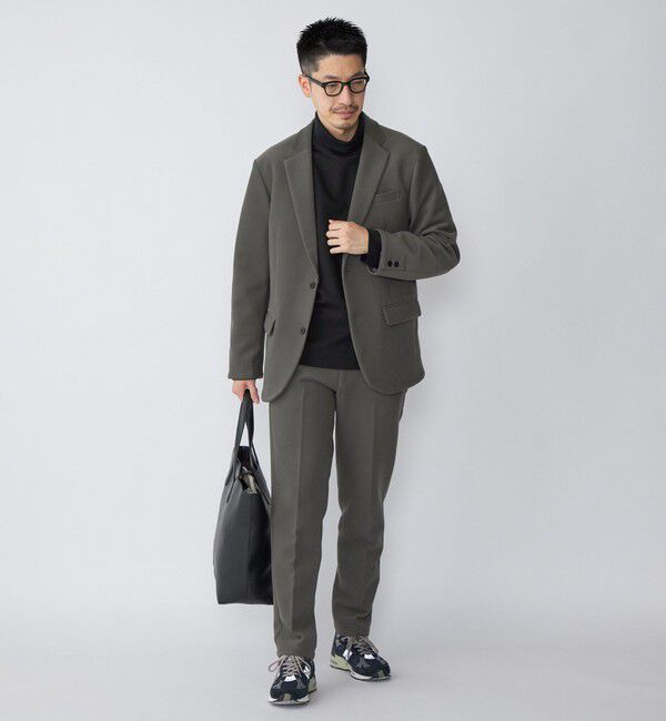 SHIPS「SHIPS: ダウンファブリック ピケ ノープリーツ パンツ (セットアップ対応)」|スラックス|