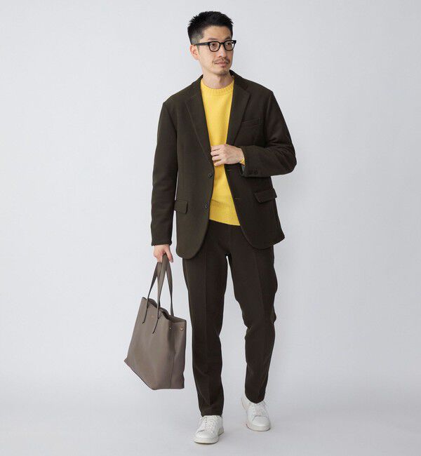 SHIPS「SHIPS: ダウンファブリック ピケ ノープリーツ パンツ (セットアップ対応)」|スラックス|