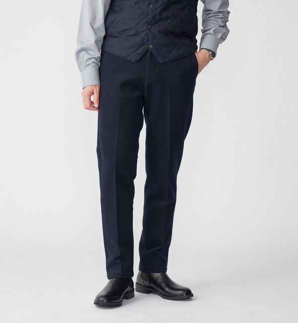 SHIPS「SHIPS: ダウンファブリック ピケ ノープリーツ パンツ (セットアップ対応)」|スラックス|