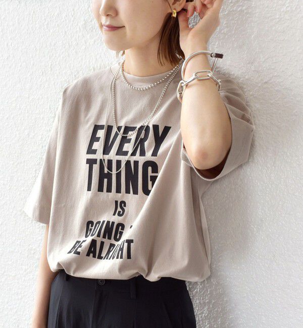 SHIPS for women「【SHIPS別注】81BRANCA:5分袖 ロゴ TEE 24SS 」|Tシャツ・カットソー|ベージュ