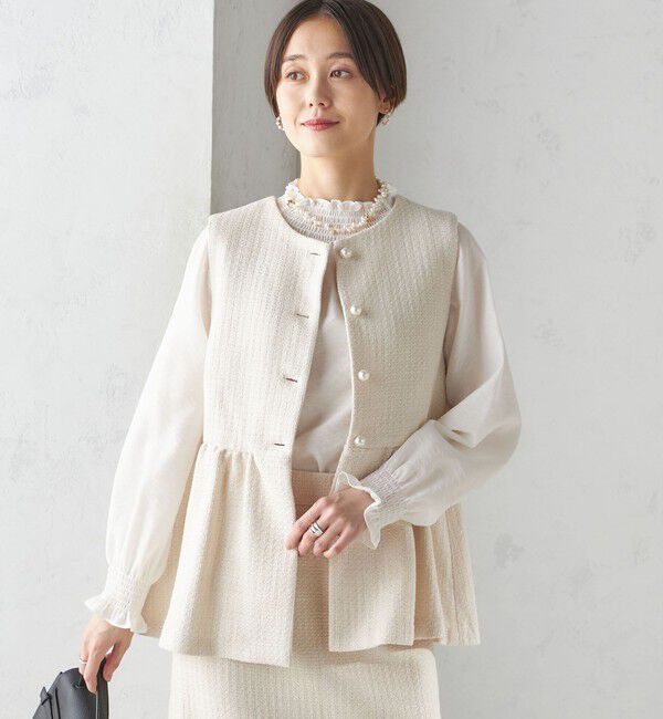 SHIPS for women「〈セレモニー対応可〉スラブ ツイード ジレ（セットアップ対応）」|ベスト・ジレ|