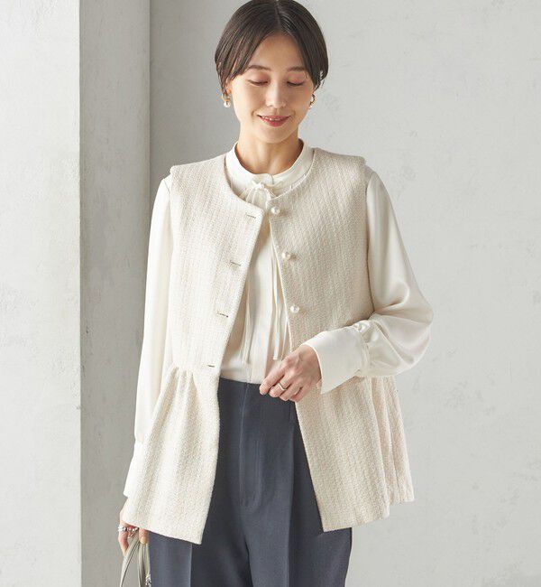 SHIPS for women「〈セレモニー対応可〉スラブ ツイード ジレ（セットアップ対応）」|ベスト・ジレ|