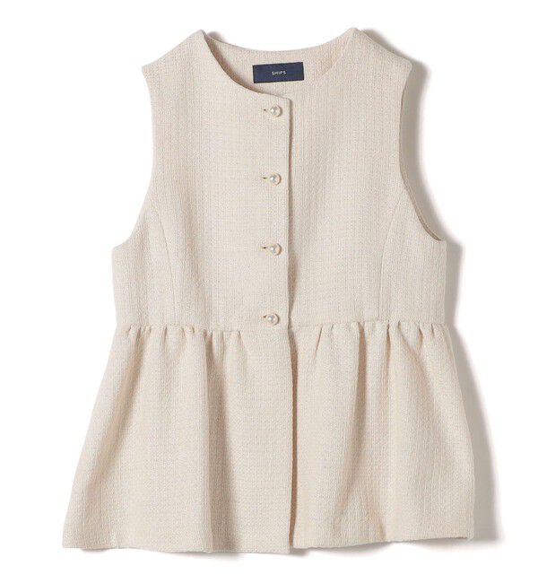 SHIPS for women「〈セレモニー対応可〉スラブ ツイード ジレ（セットアップ対応）」|ベスト・ジレ|
