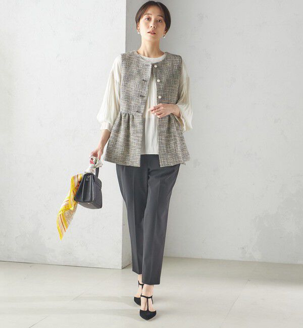 SHIPS for women「〈セレモニー対応可〉スラブ ツイード ジレ（セットアップ対応）」|ベスト・ジレ|