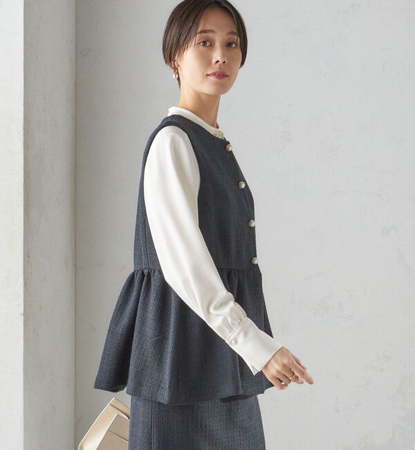 SHIPS for women「〈セレモニー対応可〉スラブ ツイード ジレ（セットアップ対応）」|ベスト・ジレ|