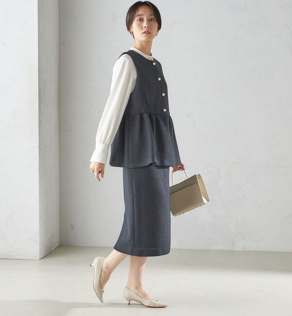 SHIPS for women「〈セレモニー対応可〉スラブ ツイード ジレ（セットアップ対応）」|ベスト・ジレ|