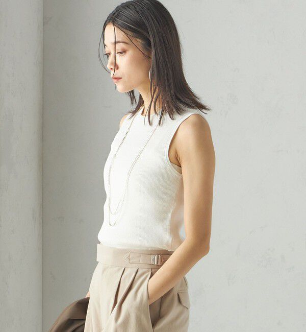 SHIPS for women「〈手洗い可能〉ラメ ノースリーブ ニット」|ニット・セーター|