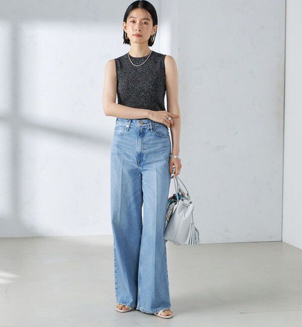 SHIPS for women「〈手洗い可能〉ラメ ノースリーブ ニット」|ニット・セーター|