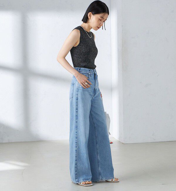 SHIPS for women「〈手洗い可能〉ラメ ノースリーブ ニット」|ニット・セーター|