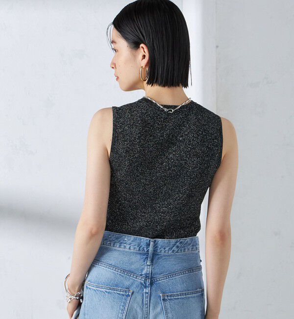 SHIPS for women「〈手洗い可能〉ラメ ノースリーブ ニット」|ニット・セーター|