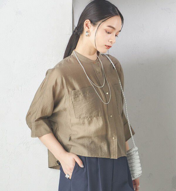 SHIPS for women「《一部追加予約》〈手洗い可能〉シルク混 シアー 羽織 シャツ」|シャツ・ブラウス|