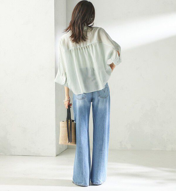 SHIPS for women「《一部追加予約》〈手洗い可能〉シルク混 シアー 羽織 シャツ」|シャツ・ブラウス|