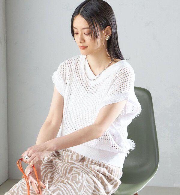 SHIPS for women「〈手洗い可能〉メッシュ 編み 前後 ２WAY ニット ベスト ◇」|ベスト・ジレ|