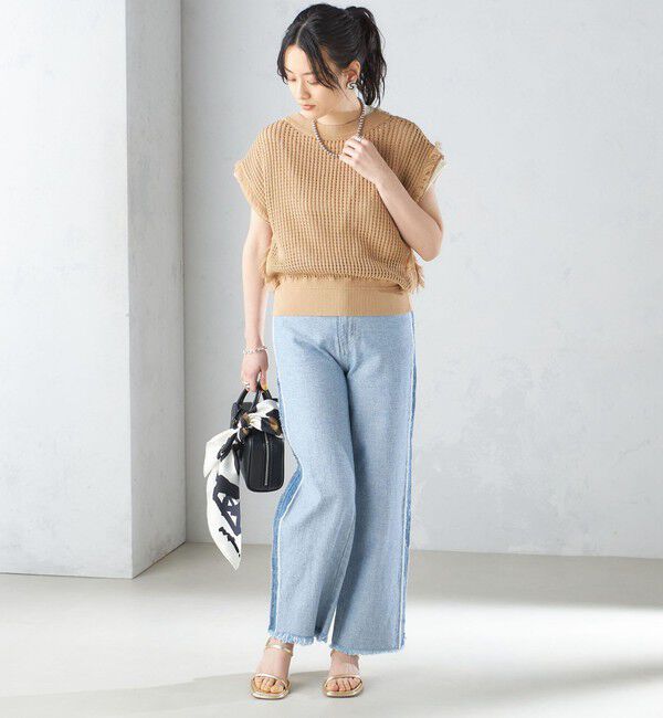 SHIPS for women「〈手洗い可能〉メッシュ 編み 前後 ２WAY ニット ベスト ◇」|ベスト・ジレ|