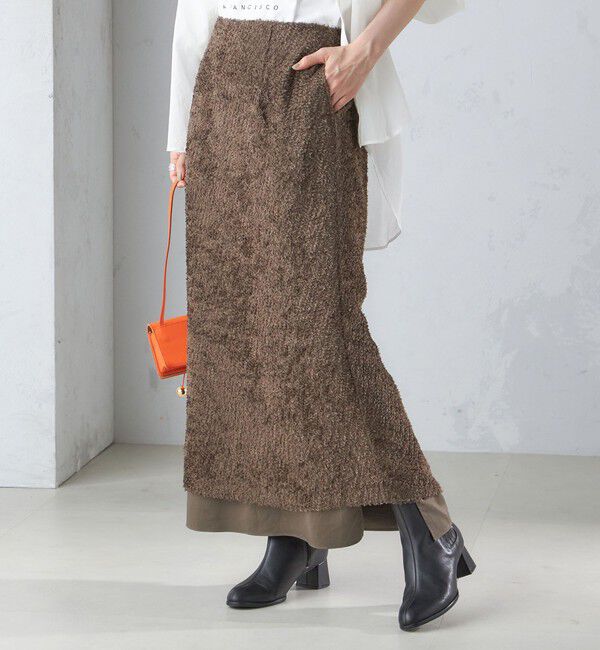 SHIPS for women「〈手洗い可能〉ジャカード ヘム フレア レイヤード スカート」|スカート|