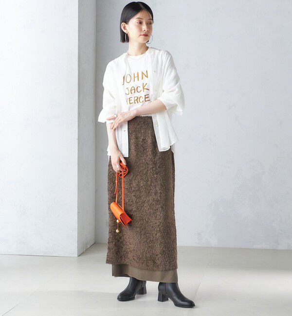 SHIPS for women「〈手洗い可能〉ジャカード ヘム フレア レイヤード スカート」|スカート|