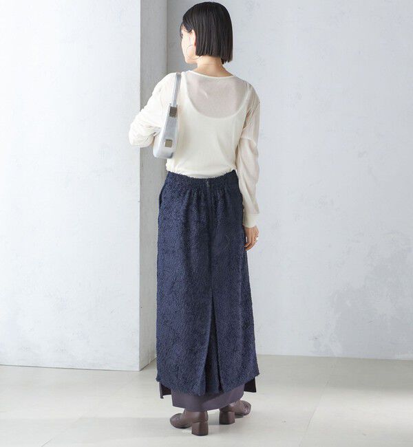 SHIPS for women「〈手洗い可能〉ジャカード ヘム フレア レイヤード スカート」|スカート|