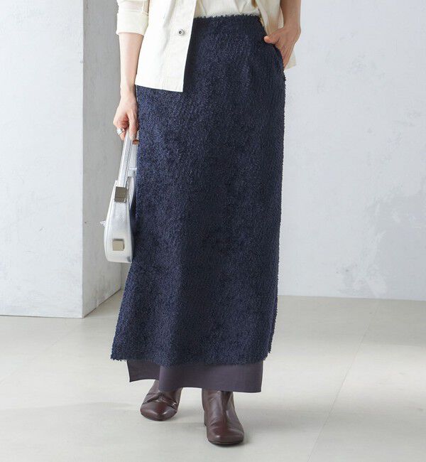 SHIPS for women「〈手洗い可能〉ジャカード ヘム フレア レイヤード スカート」|スカート|