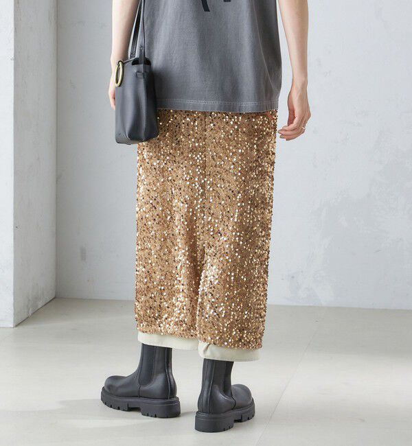 SHIPS for women「〈手洗い可能〉スパンコール Iライン スカート」|スカート|
