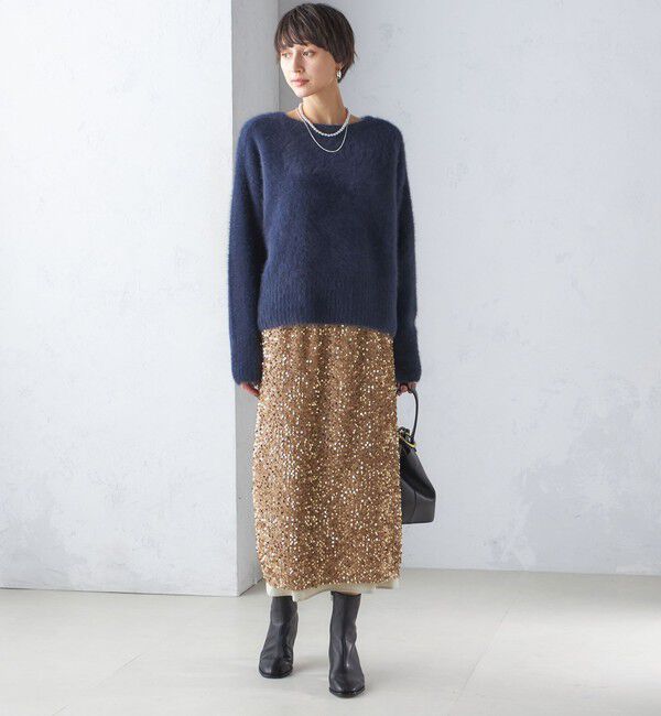 SHIPS for women「〈手洗い可能〉スパンコール Iライン スカート」|スカート|