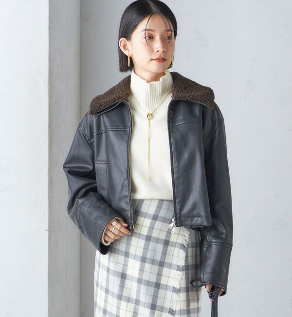 SHIPS for women「ボア カラー ブルゾン」|ブルゾン・スタジャン|