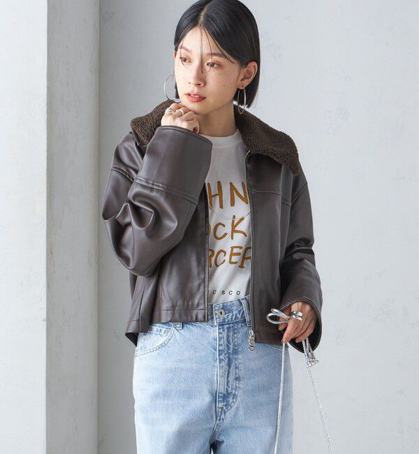 SHIPS for women「ボア カラー ブルゾン」|ブルゾン・スタジャン|