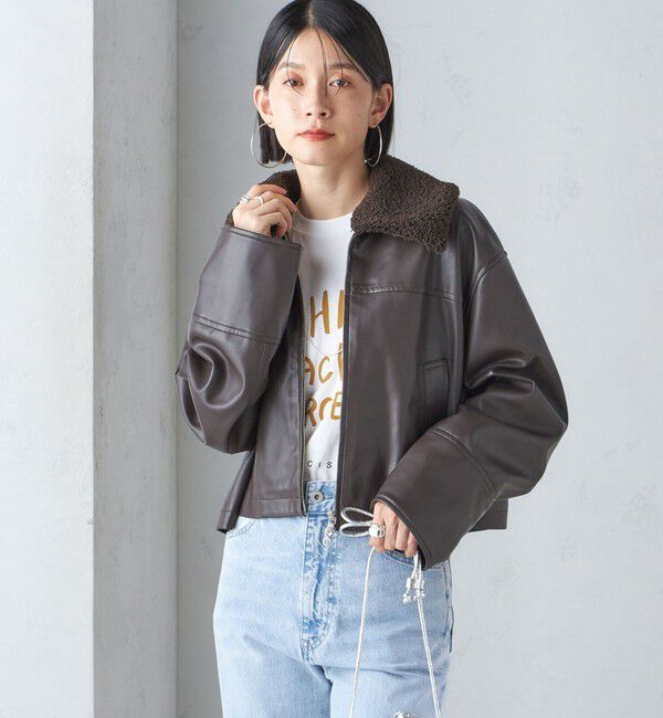 SHIPS for women「ボア カラー ブルゾン」|ブルゾン・スタジャン|