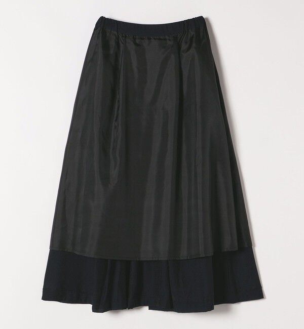SHIPS any「SHIPS any:〈手洗い可能〉ヴィンテージサテン ランダムタック フレア スカート」|スカート|