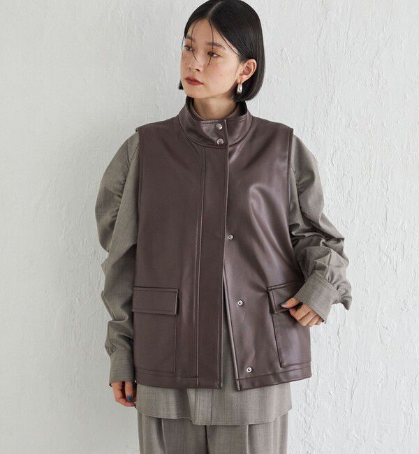 SHIPS for women「Wai＋:スタンドカラー ベスト」|ベスト・ジレ|