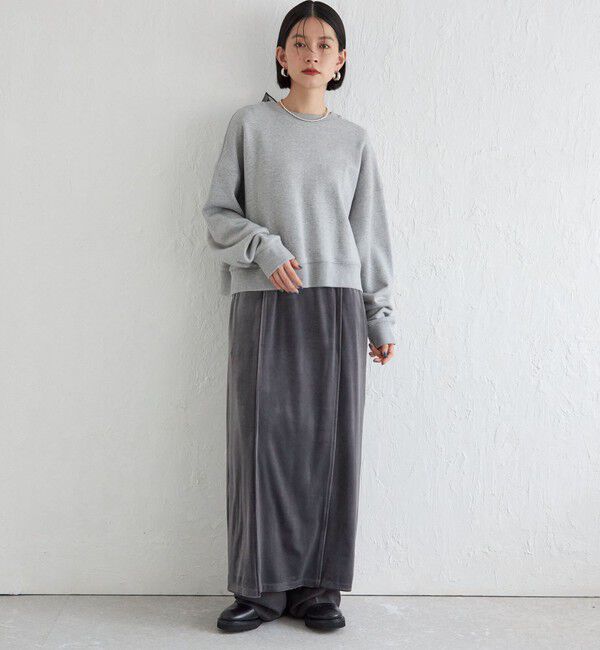 SHIPS for women「Wai＋:〈手洗い可能〉ストレッチ ポリエステル ベロア ワンピース」|ワンピース|