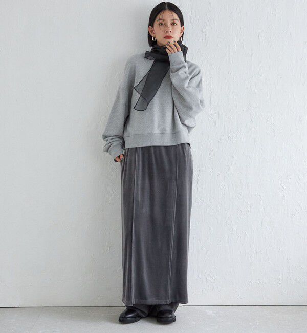 SHIPS for women「Wai＋:〈手洗い可能〉ストレッチ ポリエステル ベロア ワンピース」|ワンピース|