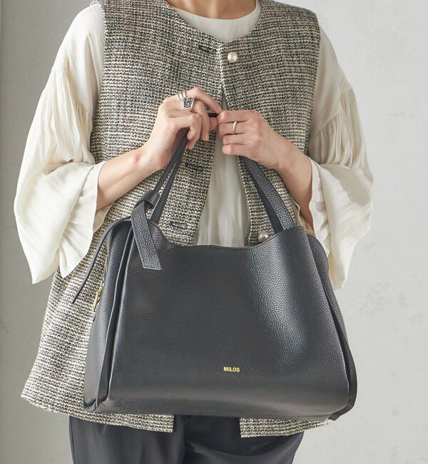 SHIPS for women「MILOS: A4 リボン パーテーション レザー トート M」|トートバッグ|